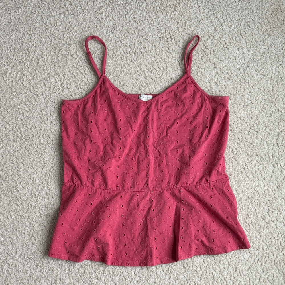 Hinge Pink Eyelet Camisole Top